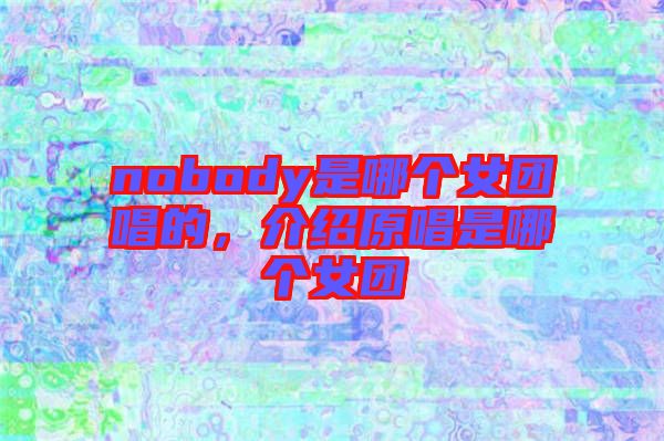 nobody是哪個女團(tuán)唱的，介紹原唱是哪個女團(tuán)