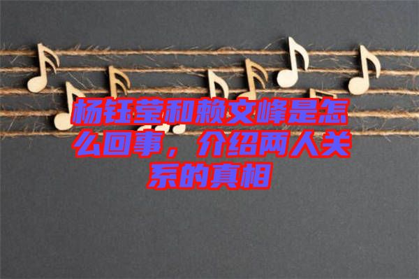 楊鈺瑩和賴文峰是怎么回事，介紹兩人關(guān)系的真相