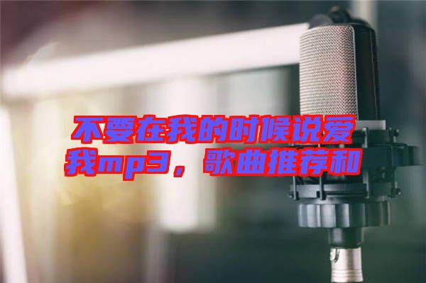 不要在我的時(shí)候說愛我mp3，歌曲推薦和