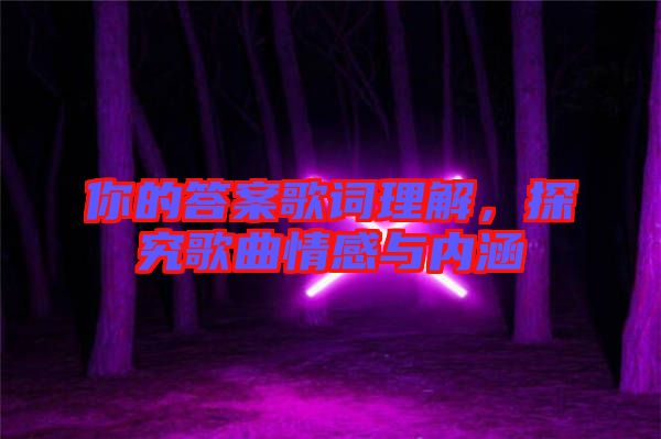 你的答案歌詞理解，探究歌曲情感與內(nèi)涵