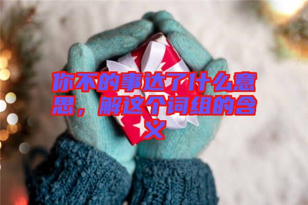 你不的事達(dá)了什么意思，解這個(gè)詞組的含義