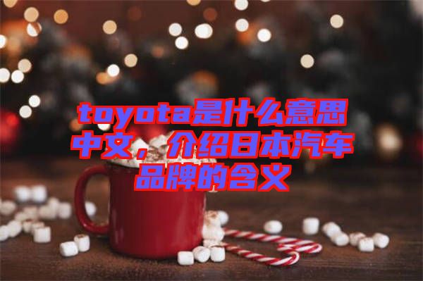 toyota是什么意思中文，介紹日本汽車品牌的含義