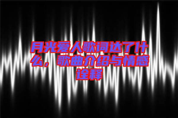 月光愛人歌詞達了什么，歌曲介紹與情感詮釋