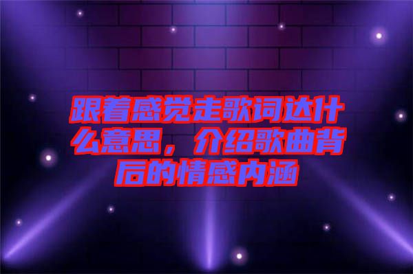 跟著感覺走歌詞達(dá)什么意思，介紹歌曲背后的情感內(nèi)涵