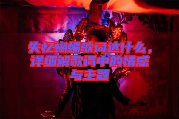 失憶蝴蝶歌詞達什么，詳細解歌詞中的情感與主題