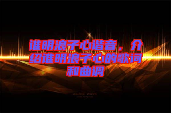 誰明浪子心諧音，介紹誰明浪子心的歌詞和曲調(diào)