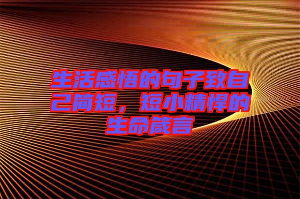 生活感悟的句子致自己簡短，短小精悍的生命箴言