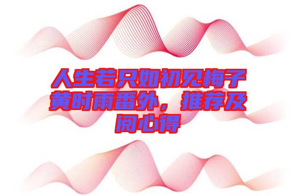 人生若只如初見(jiàn)梅子黃時(shí)雨番外，推薦及閱心得