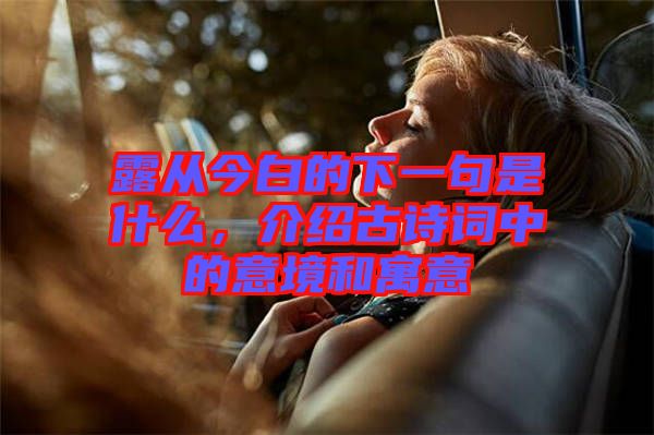 露從今白的下一句是什么，介紹古詩詞中的意境和寓意