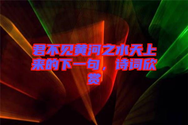 君不見黃河之水天上來的下一句，詩詞欣賞