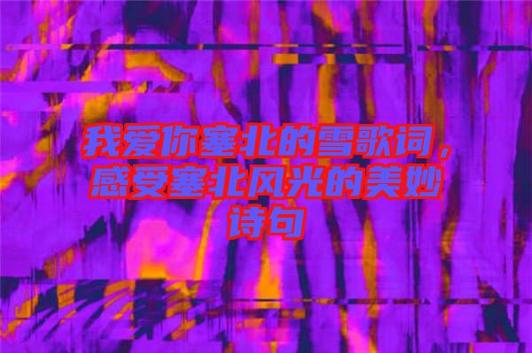 我愛你塞北的雪歌詞，感受塞北風(fēng)光的美妙詩句