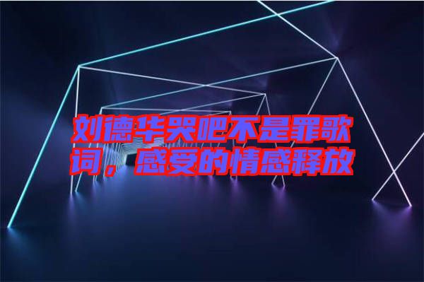 劉德華哭吧不是罪歌詞，感受的情感釋放