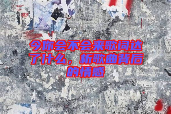 今你會不會來歌詞達了什么，析歌曲背后的情感