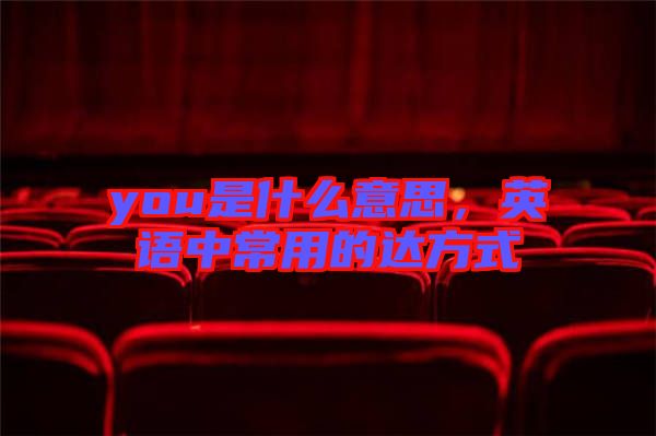 you是什么意思，英語中常用的達(dá)方式