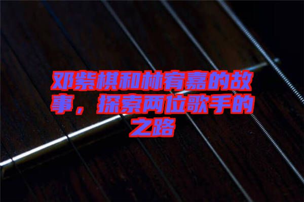 鄧紫棋和林宥嘉的故事，探索兩位歌手的之路