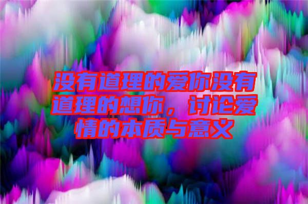 沒有道理的愛你沒有道理的想你，討論愛情的本質(zhì)與意義