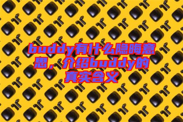 buddy有什么隱晦意思，介紹buddy的真實(shí)含義