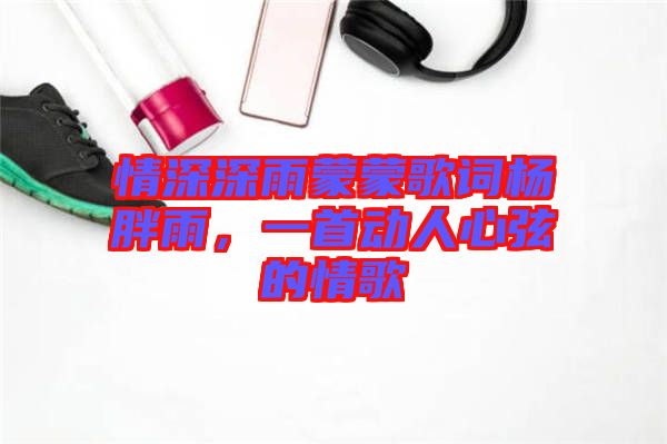 情深深雨蒙蒙歌詞楊胖雨，一首動(dòng)人心弦的情歌