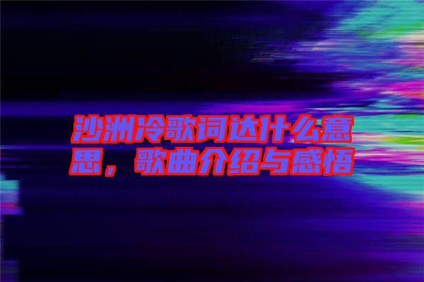 沙洲冷歌詞達(dá)什么意思，歌曲介紹與感悟