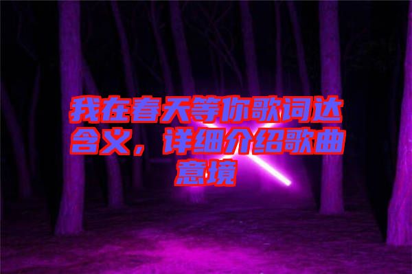 我在春天等你歌詞達(dá)含義，詳細(xì)介紹歌曲意境