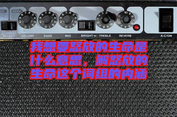 我想要怒放的生命是什么意思，解怒放的生命這個詞組的內(nèi)涵