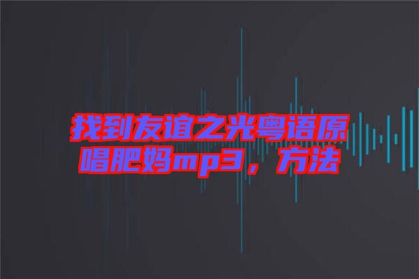 找到友誼之光粵語原唱肥媽mp3，方法