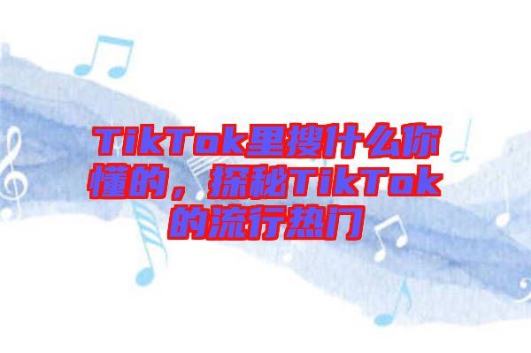 TikTok里搜什么你懂的，探秘TikTok的流行熱門