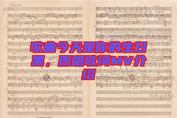 歌曲今天是你的生日黑，原唱歌詞MV介紹