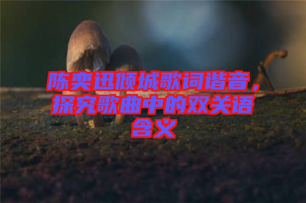 陳奕迅傾城歌詞諧音，探究歌曲中的雙關(guān)語含義