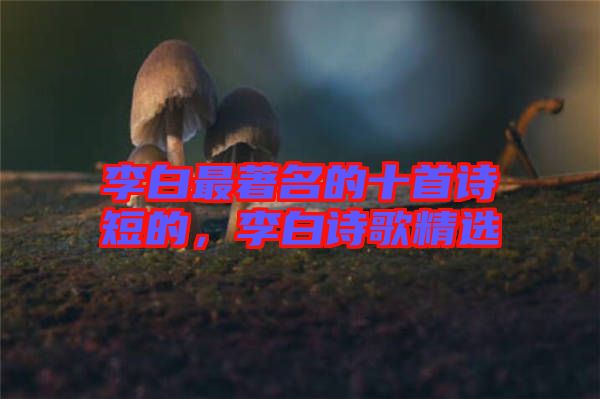 李白最著名的十首詩短的，李白詩歌精選