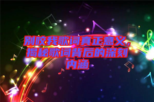 別咬我歌詞真正意義，揭秘歌詞背后的深刻內(nèi)涵