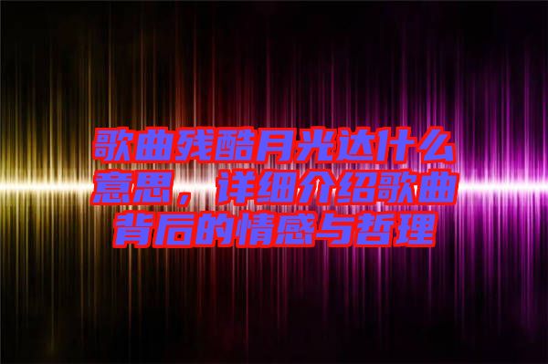 歌曲殘酷月光達(dá)什么意思，詳細(xì)介紹歌曲背后的情感與哲理