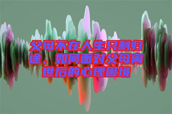 父母不在人生只剩歸途，如何面對父母離世后的心理困境