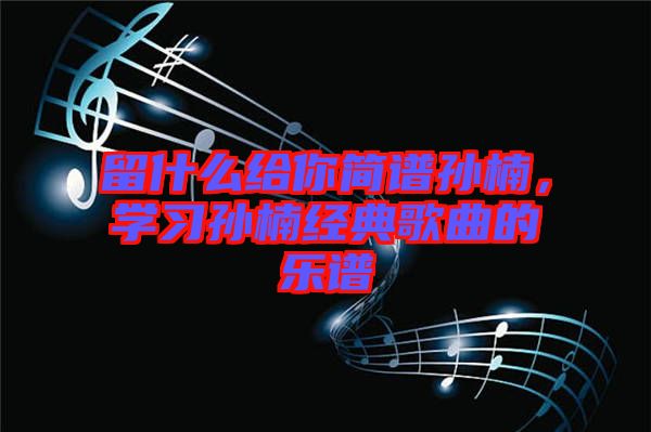 留什么給你簡譜孫楠，學(xué)習(xí)孫楠經(jīng)典歌曲的樂譜