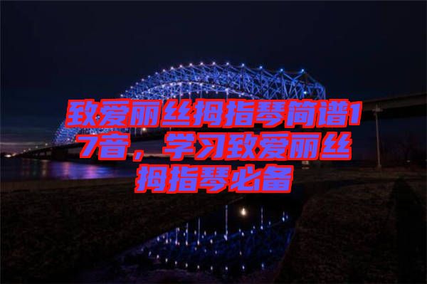 致愛麗絲拇指琴簡(jiǎn)譜17音，學(xué)習(xí)致愛麗絲拇指琴必備