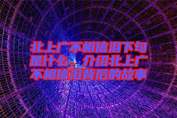 北上廣不相信淚下句是什么，介紹北上廣不相信淚背后的故事