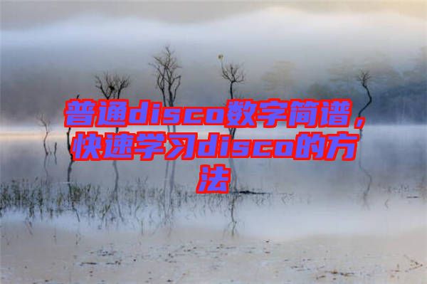 普通disco數(shù)字簡(jiǎn)譜，快速學(xué)習(xí)disco的方法