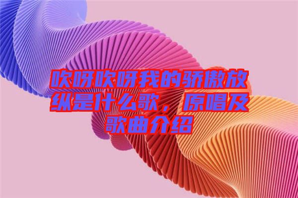 吹呀吹呀我的驕傲放縱是什么歌，原唱及歌曲介紹