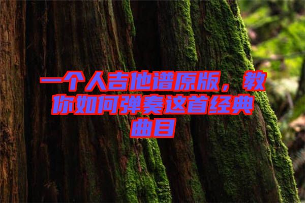 一個人吉他譜原版，教你如何彈奏這首經(jīng)典曲目