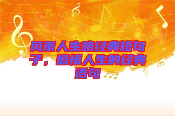 風雨人生路經(jīng)典短句子，感悟人生的經(jīng)典語句