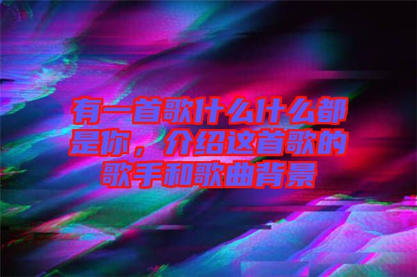 有一首歌什么什么都是你，介紹這首歌的歌手和歌曲背景