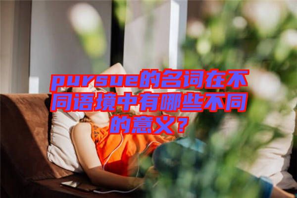 pursue的名詞在不同語(yǔ)境中有哪些不同的意義？