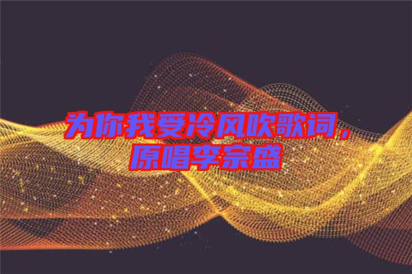 為你我受冷風(fēng)吹歌詞，原唱李宗盛