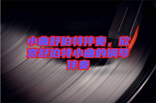 小曲舒伯特伴奏，欣賞舒伯特小曲的鋼琴伴奏