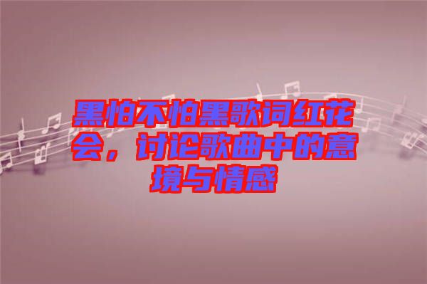 黑怕不怕黑歌詞紅花會(huì)，討論歌曲中的意境與情感