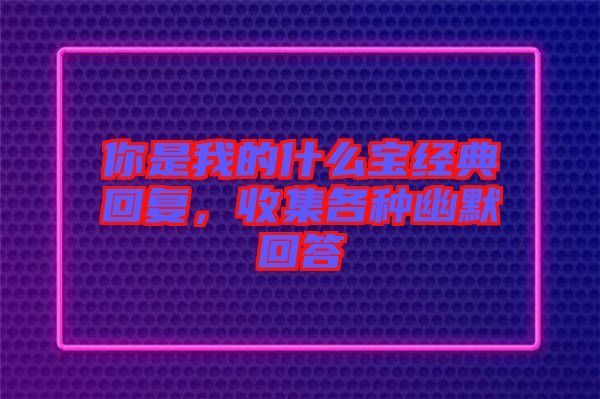 你是我的什么寶經(jīng)典回復(fù)，收集各種幽默回答