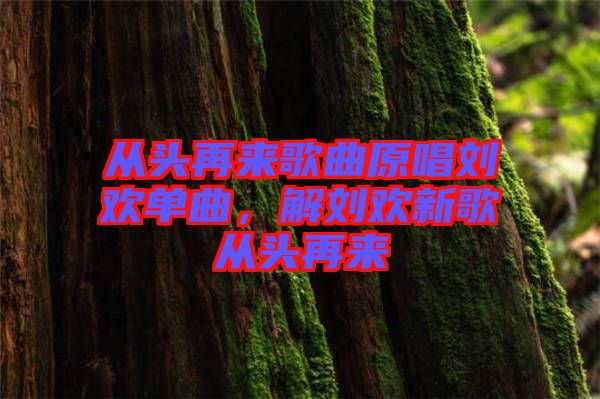 從頭再來(lái)歌曲原唱?jiǎng)g單曲，解劉歡新歌從頭再來(lái)