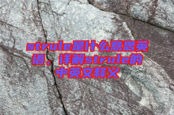 strule是什么意思英語(yǔ)，詳解strule的中英文釋義