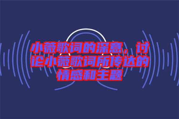 小薇歌詞的深意，討論小薇歌詞所傳達的情感和主題