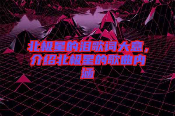 北極星的淚歌詞大意，介紹北極星的歌曲內(nèi)涵